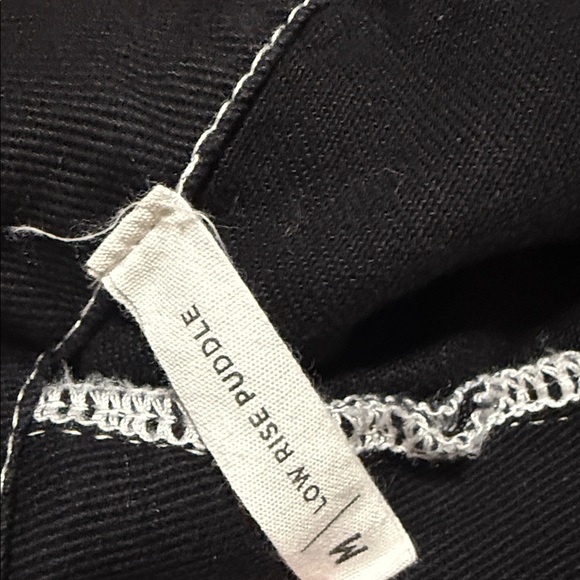 PacSun Low Rise Cargo Puddle Black Jeans with White Stitching - Picture 7 of 7